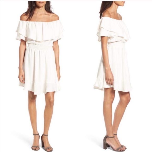 ASTR Chloe Off the Shoulder Ruffle Mini Dress - Picture 3 of 13